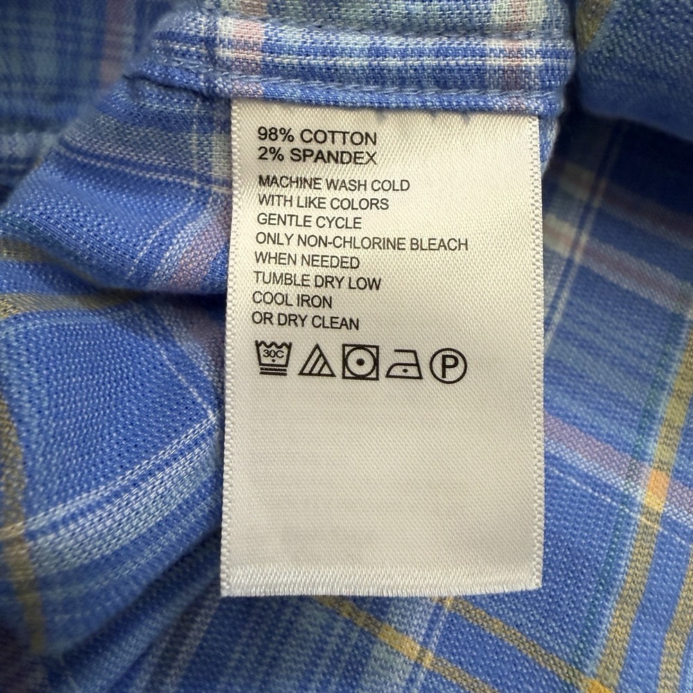 Tommy Bahama Corduroy Shirt Mens 3XL Blue Plaid Long Sleeve Cotton - Picture 7 of 10